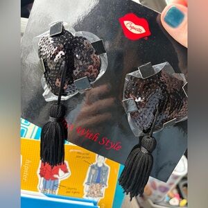 Coquette Black Sequin Tassel Pasties